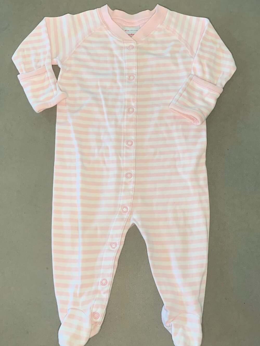 Hanna Andersson Pink Stripe Organic Cotton Baby Sleeper 3-6M